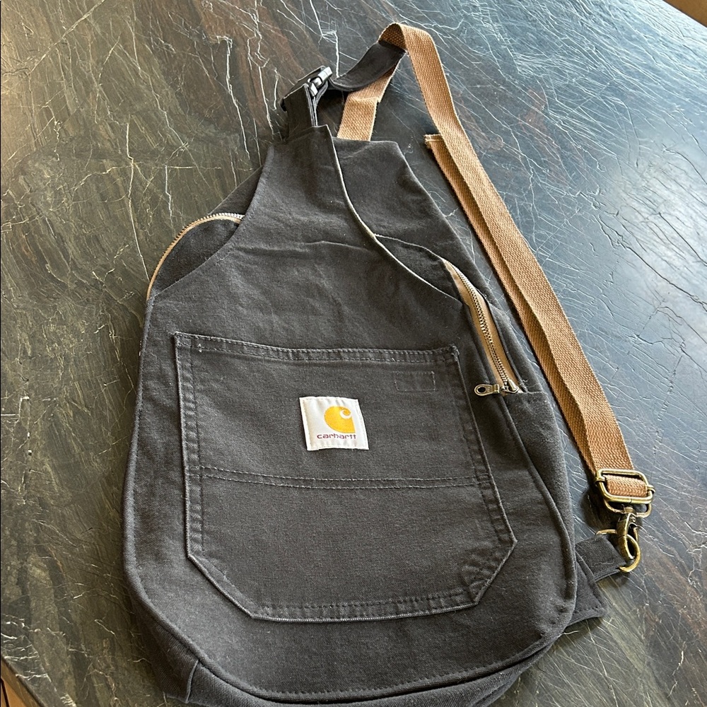 Carhartt Black and Tan Canvas Backpack